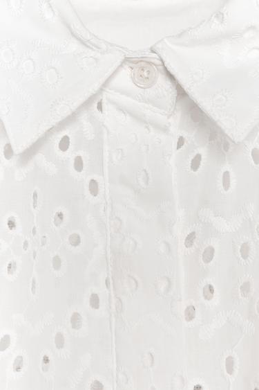 ZW COLLECTION SHIRT WITH CUTWORK EMBROIDERY - White by Zara - Image 6