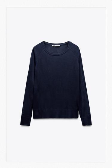 JERSEY BÁSICO PUNTO - marino de Zara