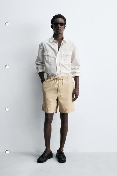 BERMUDA LAVADA REGULAR FIT - Beige de Zara