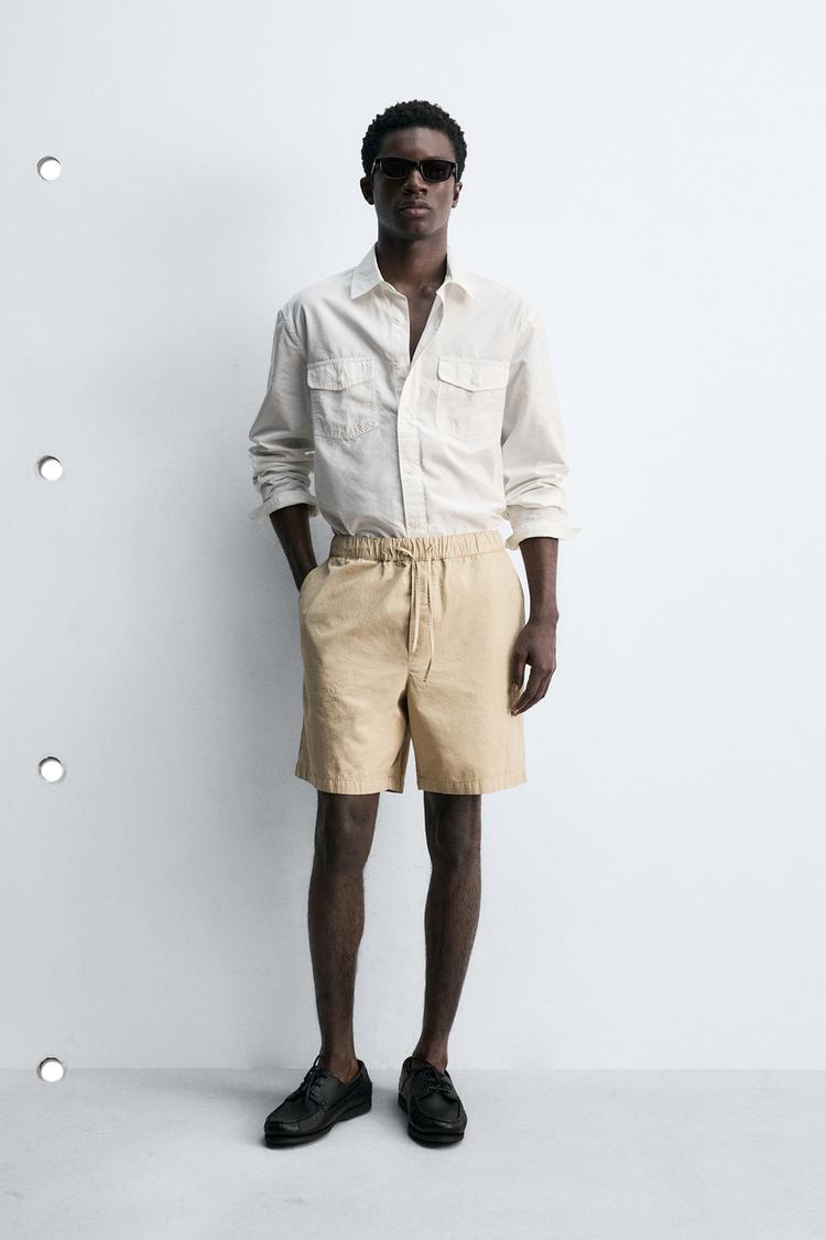 ZARA FADED REGULAR FIT BERMUDA SHORTS