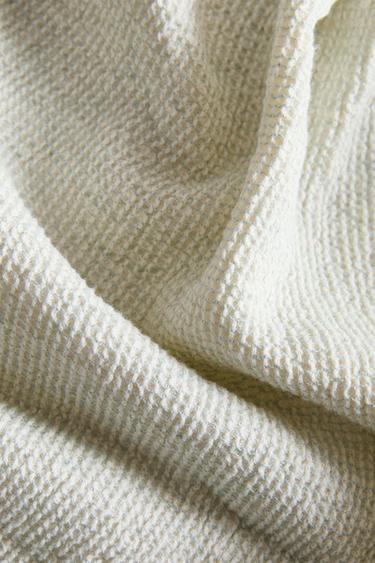 SERVIETTE DE BAIN MICRO WAFFLE - Écru / Vert de Zara - Image 4
