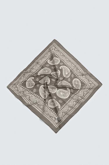 Zara PAISLEY PRINT BANDANA - Washed green