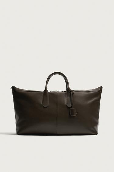 LEATHER SHOPPER BAG — Brown 1