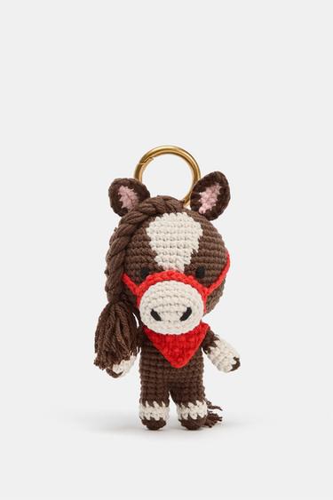 Zara 馬形吊飾鑰匙圈 - 棕色