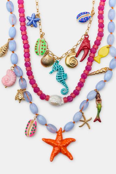 PACK OF 3 MARINE CHARM NECKLACES - Multicoloured by Zara - Image 2
