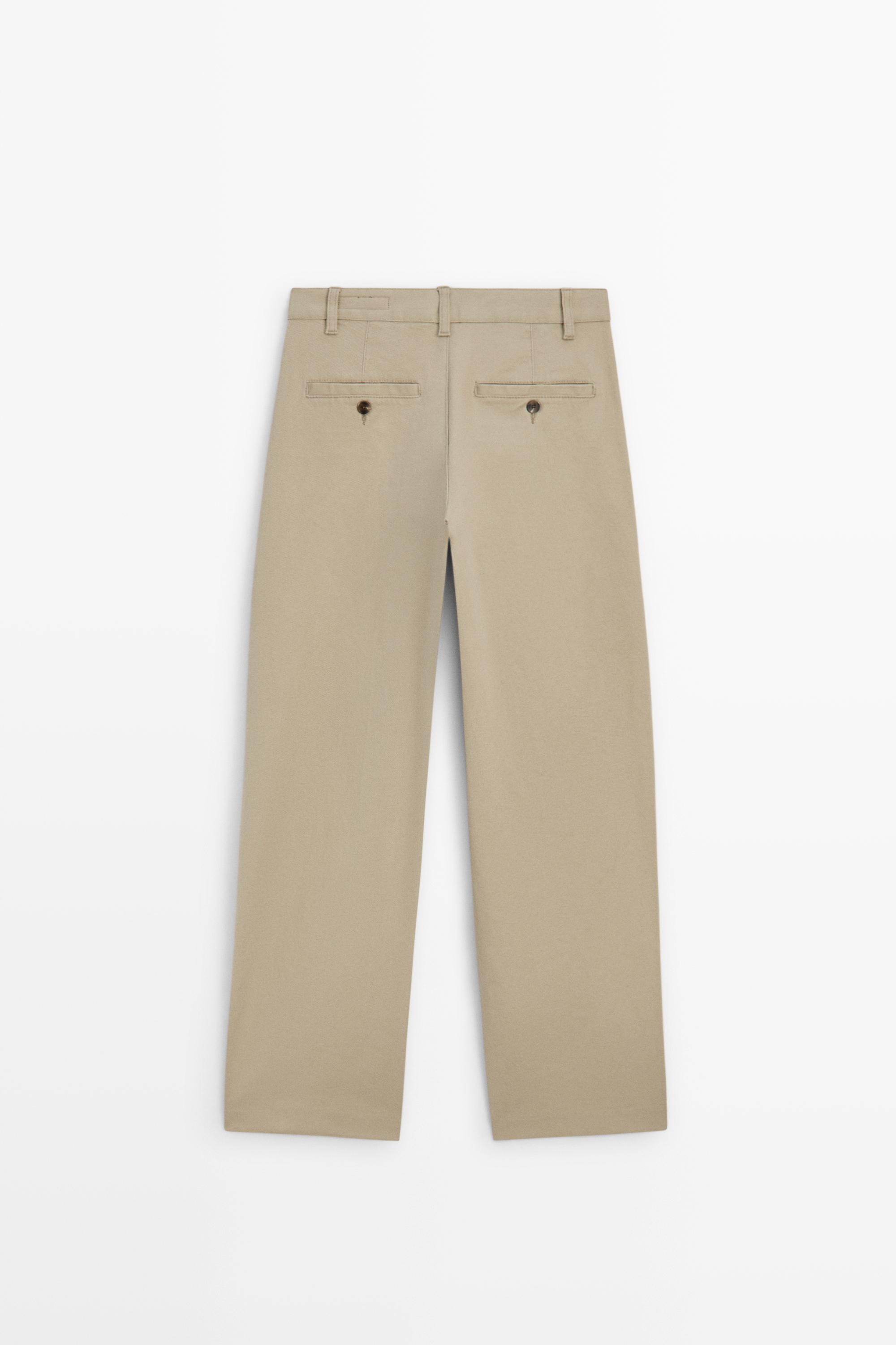 Stretch cotton blend pants