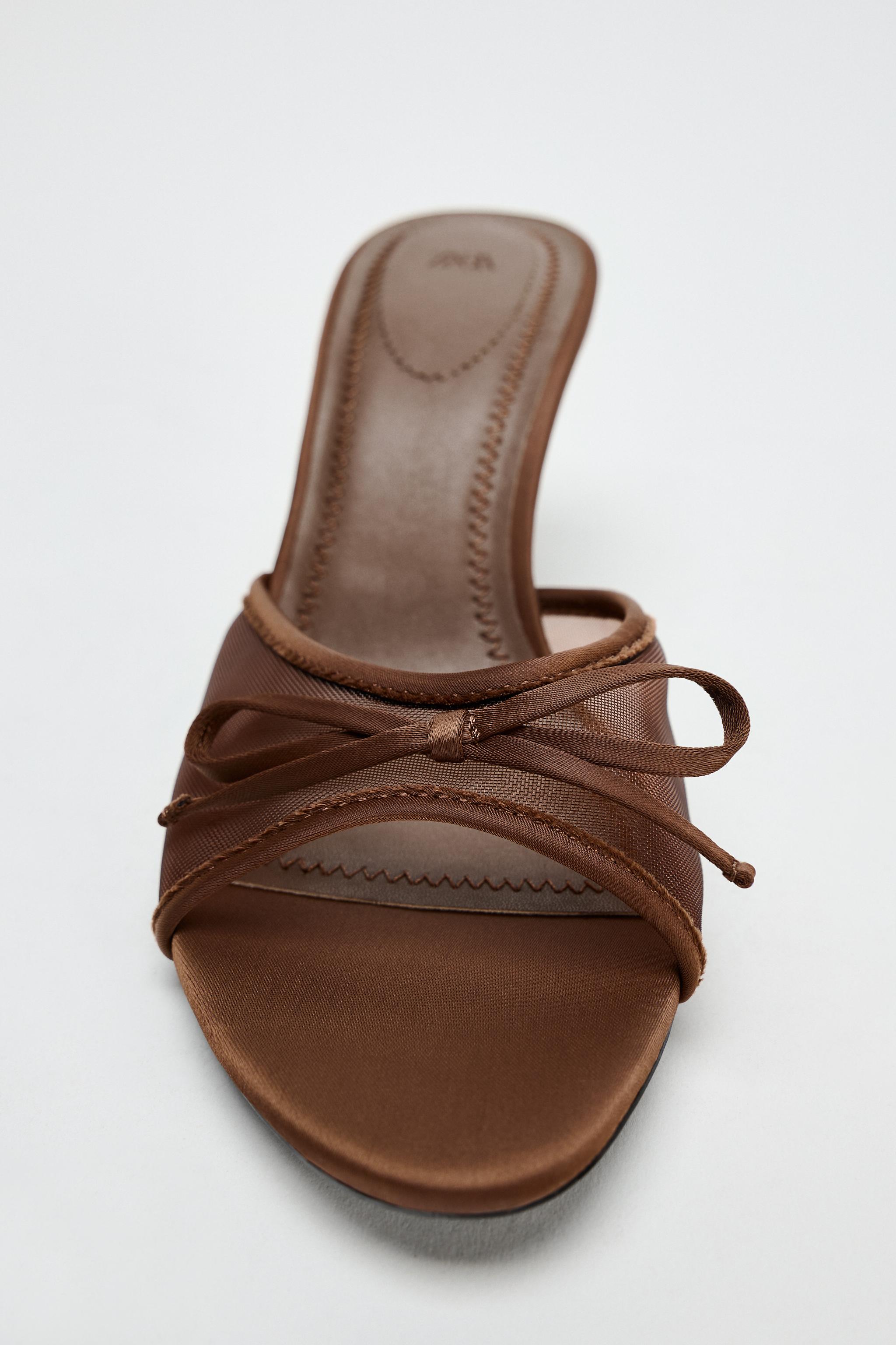 MESH BOW SANDALS - Brown | ZARA Mexico