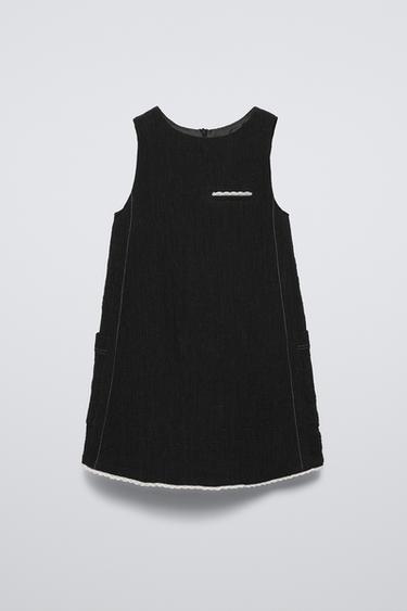 ROBE STRUCTURÉE À SURPIQÛRES - Gris anthracite de Zara