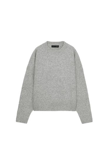 МЯГКИЙ ТРИКОТАЖНЫЙ СВИТЕР — СЕРЫЙ С МЕЛАНЖЕВЫМ ЭФФЕКТОМ от Zara