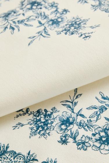 SET DE TABLE EN SATIN IMPRIMÉ - Bleu de Zara - Image 3