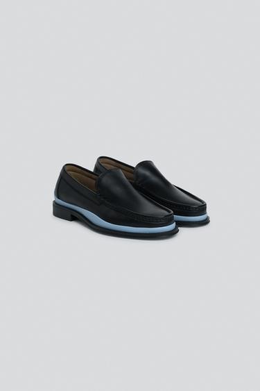 LEATHER LOAFERS — Blue 1