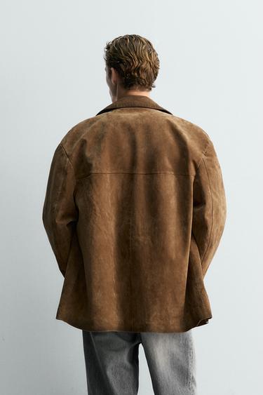VESTE EN CUIR DAIM LIMITED EDITION - Cognac de Zara - Image 2