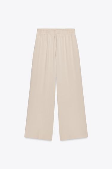 WIDE-LEG TROUSERS - Vanilla by Zara