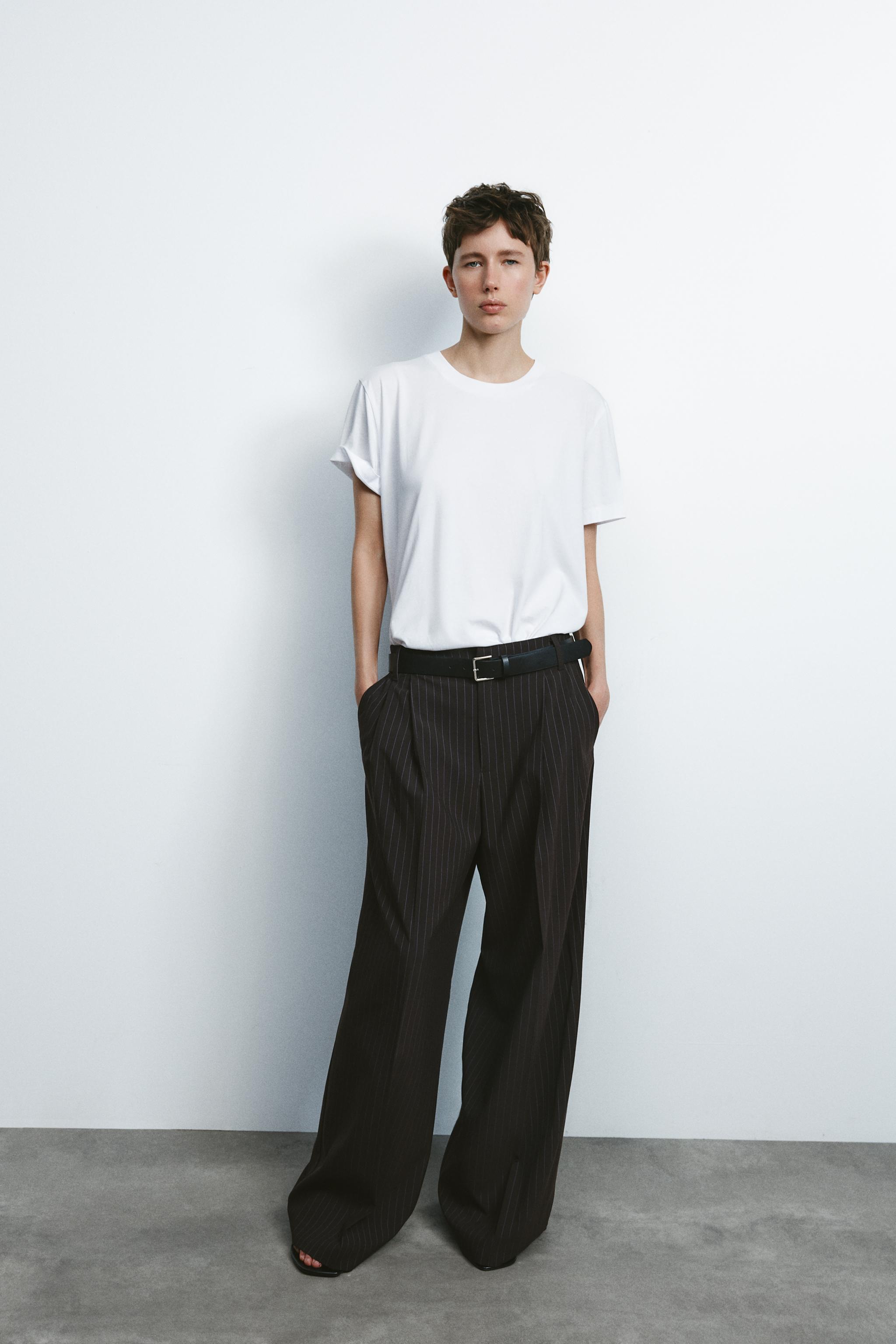 DOUBLE PLEAT BELTED PANTS