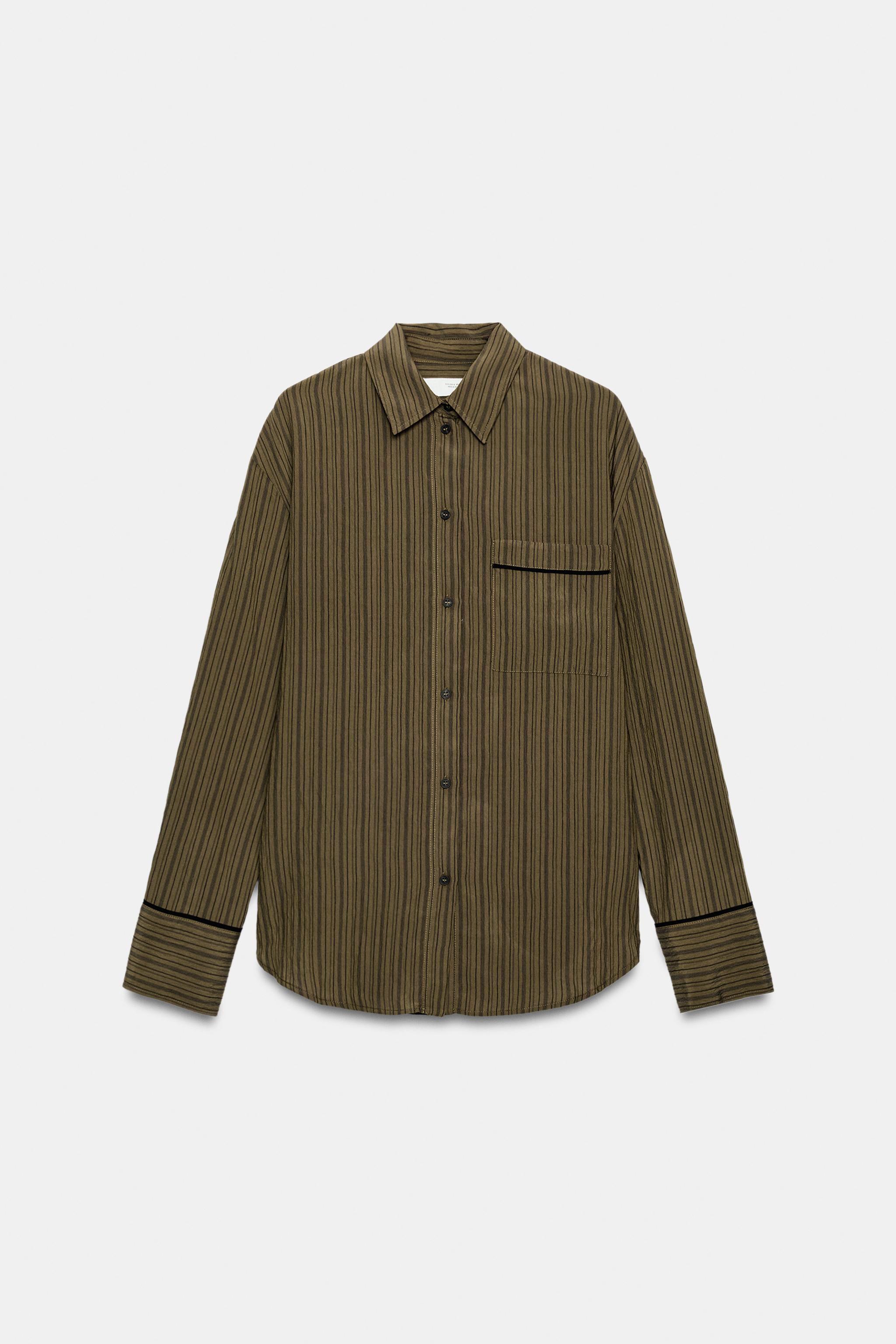ZW COLLECTION DÖKÜMLÜ ÇİZGİLİ GÖMLEK - Görsel 6