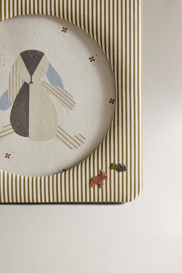 KIDS' SMALL STRIPED PHOTO FRAME - Green by Zara - Image 1