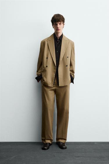 КОСТЮМНЫЕ БРЮКИ СО СКЛАДКАМИ LIMITED EDITION — РЫЖЕВАТО-КОРИЧНЕВЫЙ от Zara