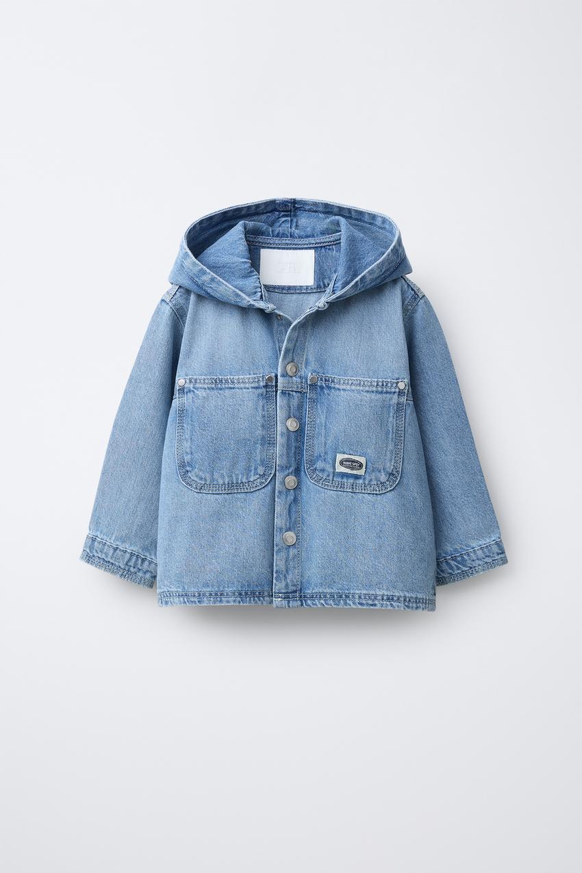 ZARA ザラ オーバーサイズデニムシャツ ジャケット 胸ポケット フード 