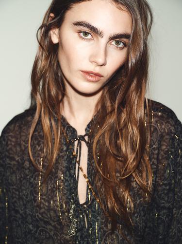 BLOUSE IMPRIMÉE À FIL MÉTALLISÉ - Multicolore de Zara - Image 4