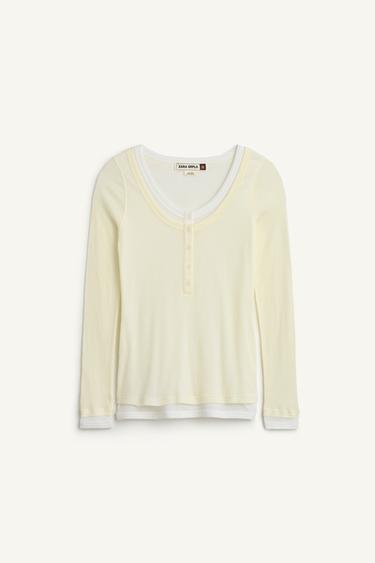 CTTN DBL TSHRT 16 - Ecru by Zara