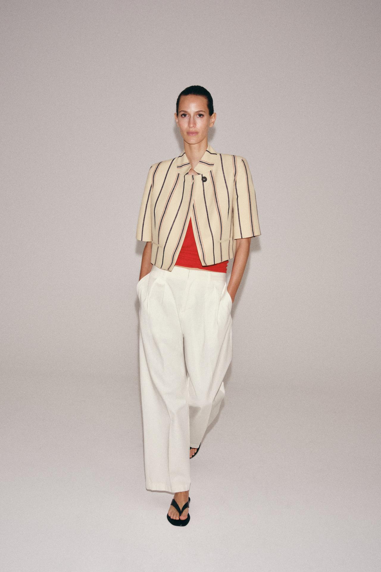 УКОРОЧЕННЫЙ БЛЕЙЗЕР В ПОЛОСКУ — ZW COLLECTION