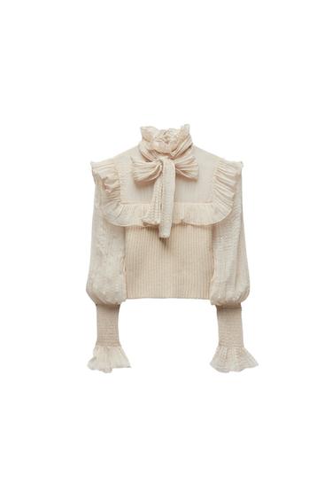 CONTRAST KNIT SWEATER