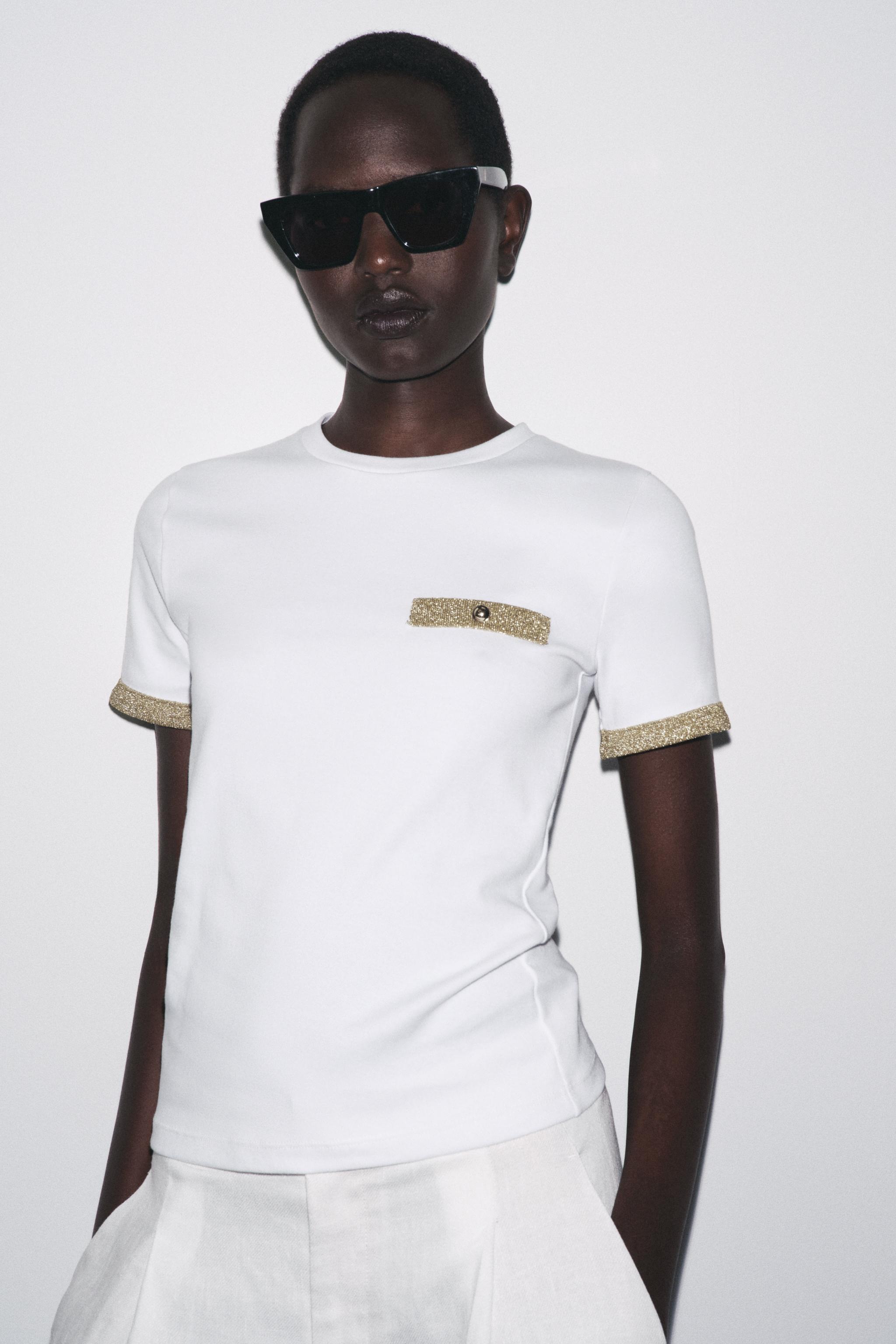 METALLIC THREAD T-SHIRT