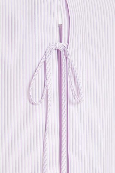 OVERSIZE POPLIN SHIRT WITH BACK TIES - Lilac by Zara - Image 7