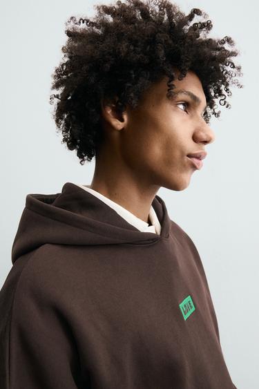 Zara AMANDA LOBOS X ZARA COMBINATION HOODIE - Brown
