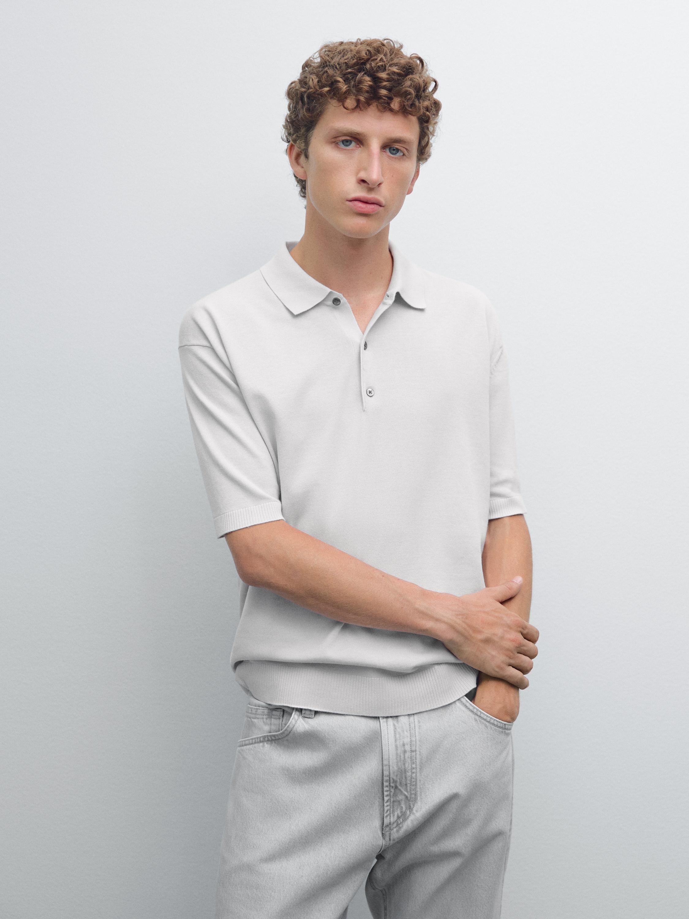 Polo en maille à manches courtes