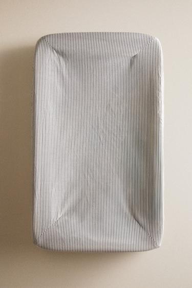 STRIPED BABY CHANGING MAT COVER - Grey by Zara