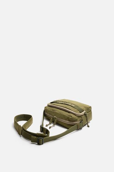 CONTRAST TECHNICAL CROSSBODY BAG - Khaki Green by Zara - Image 1