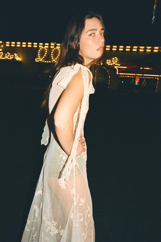 LIMITED EDITION EMBROIDERED FLORAL GEORGETTE DRESS from Zara - $329
