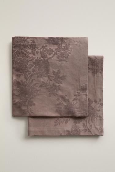 PACK SERVILLETA ALGODÓN JACQUARD (PACK DE 2) - Burdeos de Zara