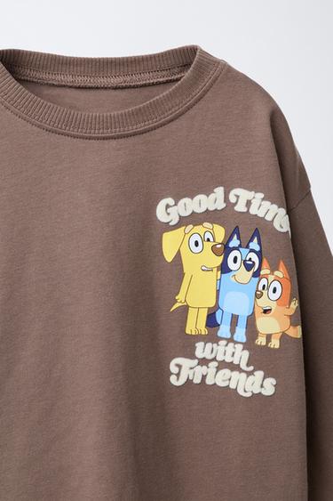 T-SHIRT IMPRIMÉ FLOQUÉ BLUEY © LUDO STUDIO - Marron de Zara - Image 2