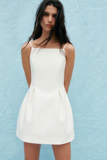 SHORT STRAPPY DRESS - White by Zara