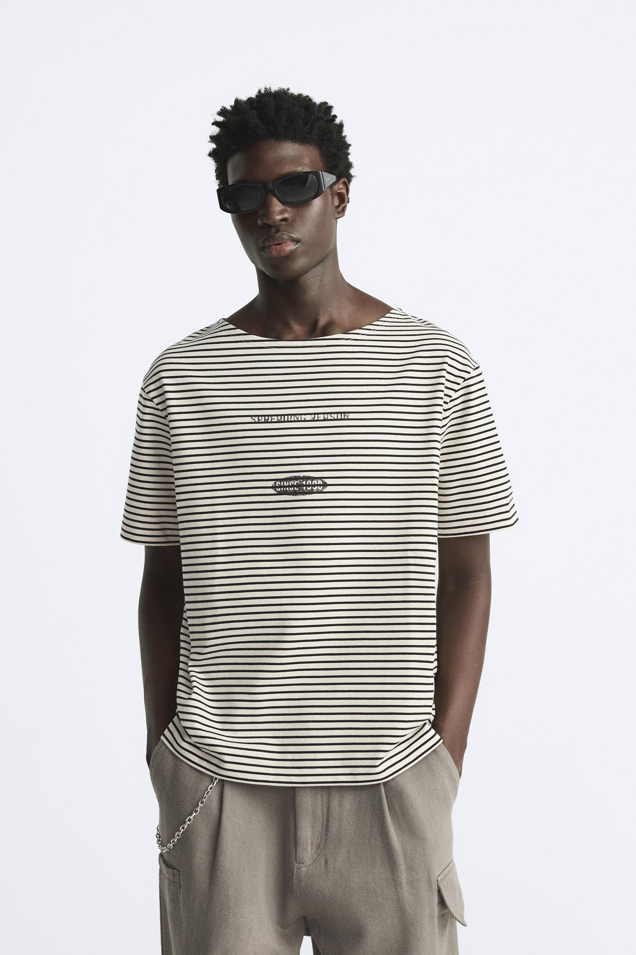 STRIPED JACQUARD T-SHIRT X CASA JOSEPHINE - Gray