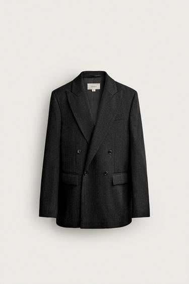 AMERICANA DE VESTIT ENCREUADA 100% LLANA MANTECO® - Gris vigoureux de Zara