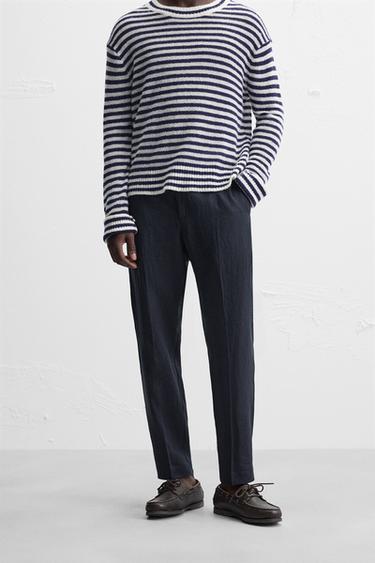 HOSE AUS 100 % LEINEN - Marineblau von Zara