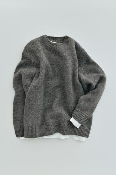 JERSEY 100% CASHMERE - Gris de Zara
