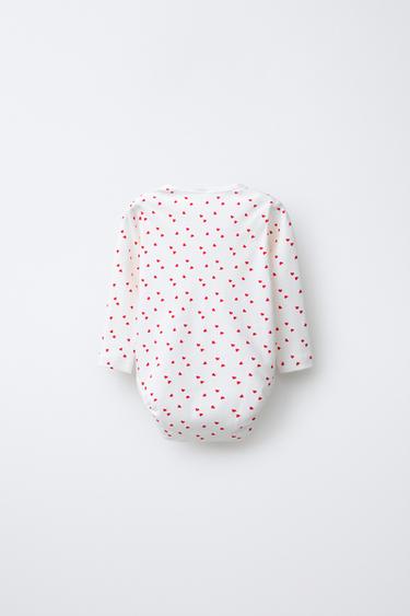 3-PACK OF HEART PRINT BODYSUITS - Ecru by Zara - Image 2