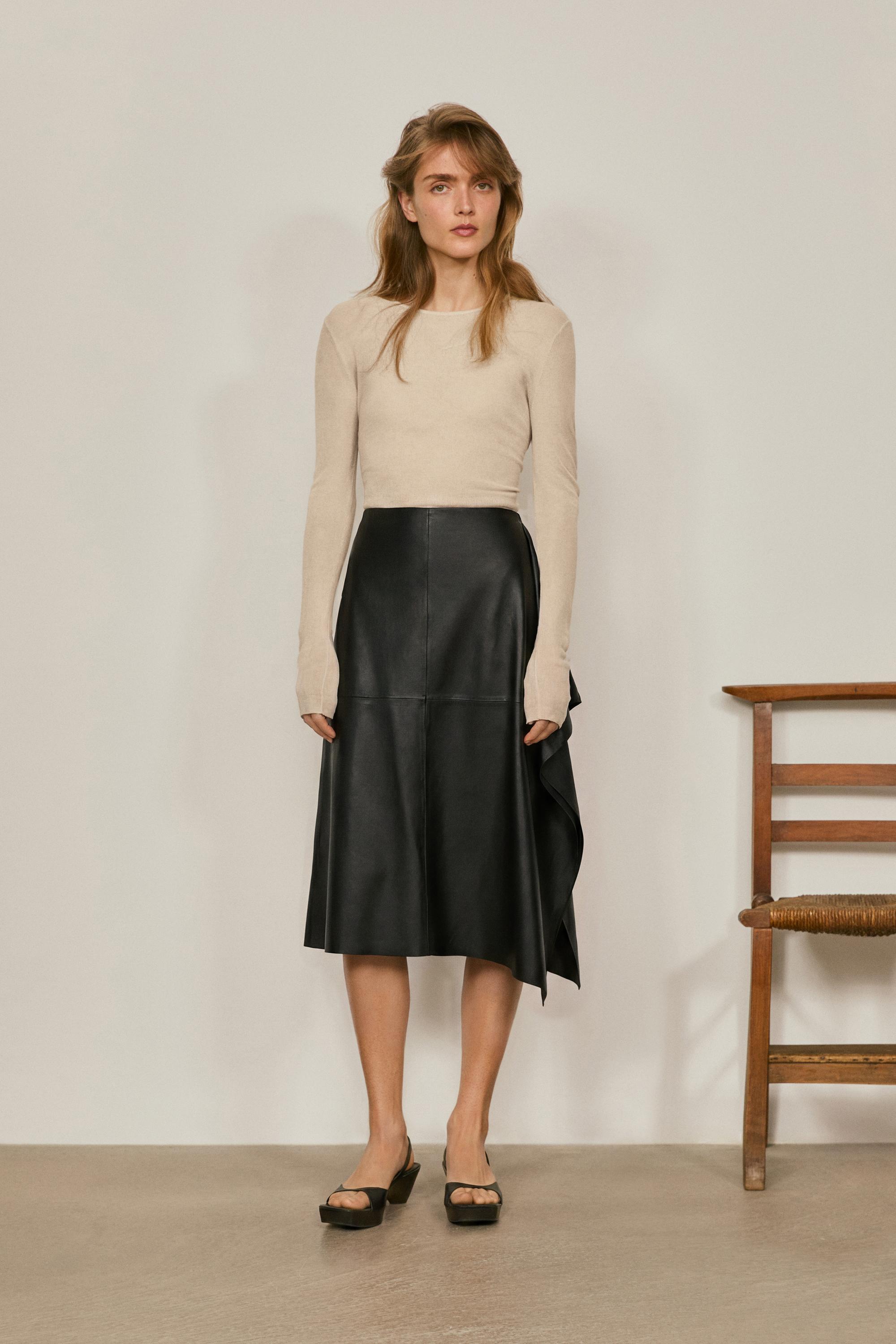 Nappa leather midi skirt - LIMITED EDITION