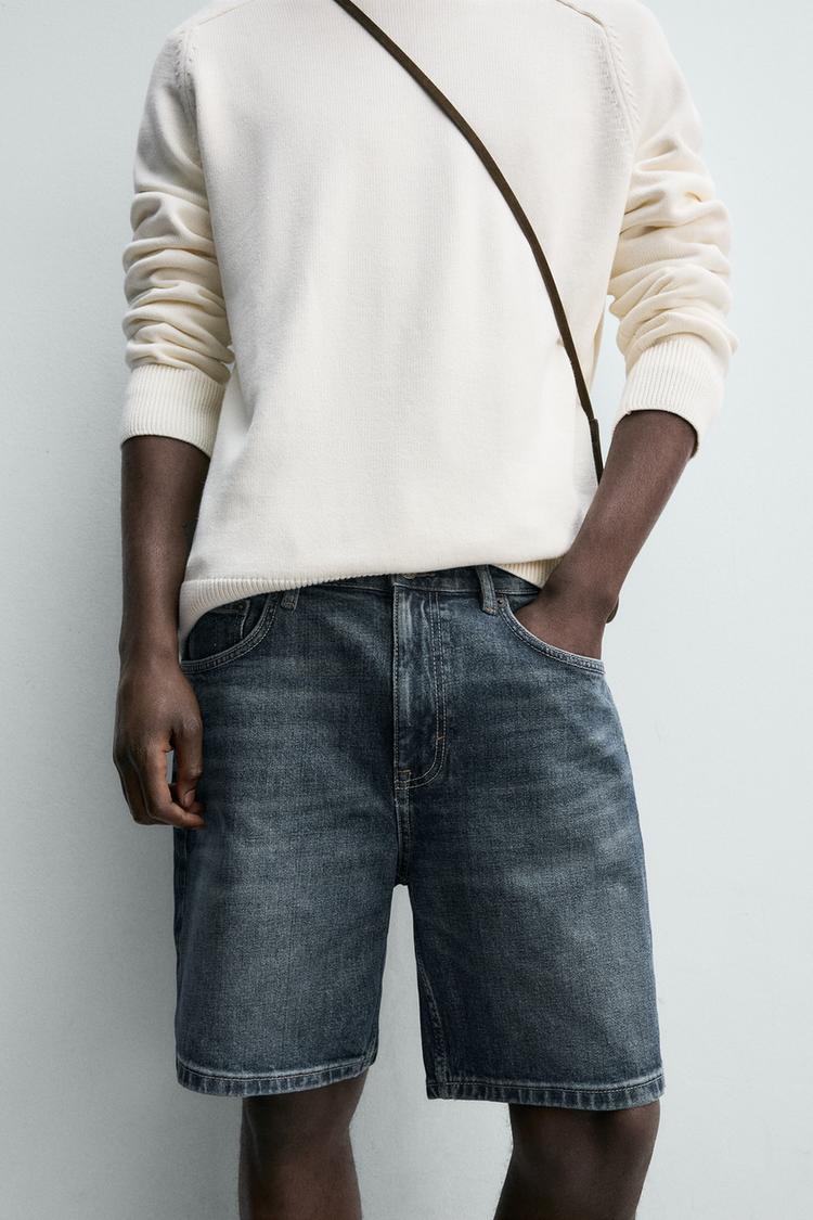 ZARA REGULAR FIT DENIM BERMUDA SHORTS