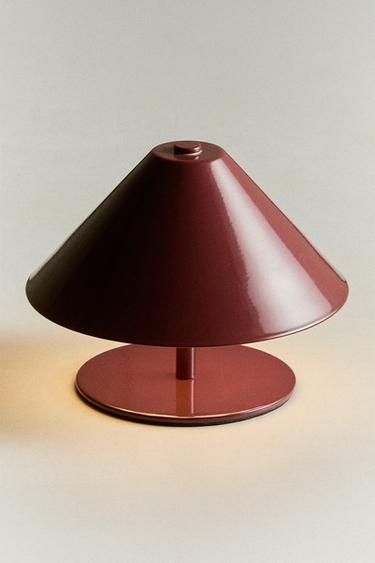 CORDLESS METAL TABLE LAMP - Burgundy by Zara