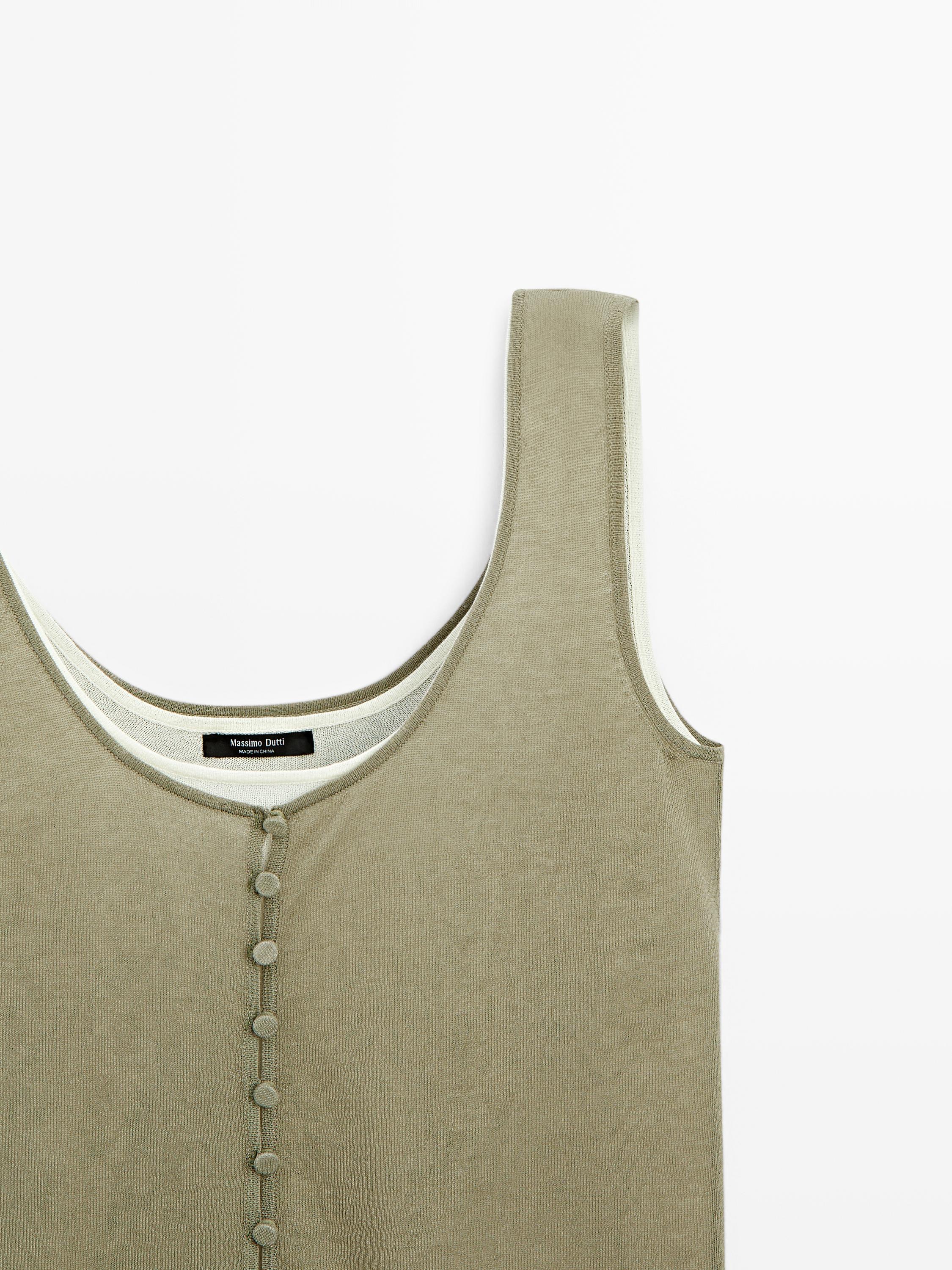 Top en maille superposé avec boutons