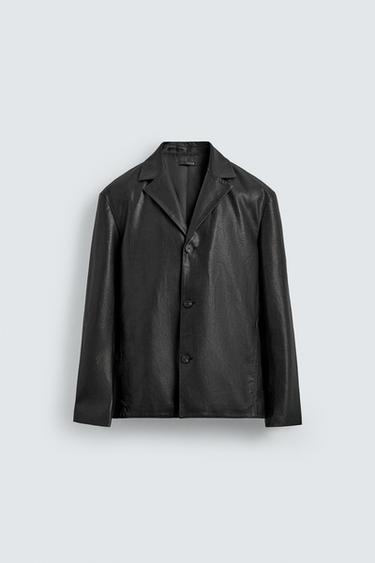 BLAZER RELAX FIT DE POLIURETANO - Preto da Zara - Imagem 0