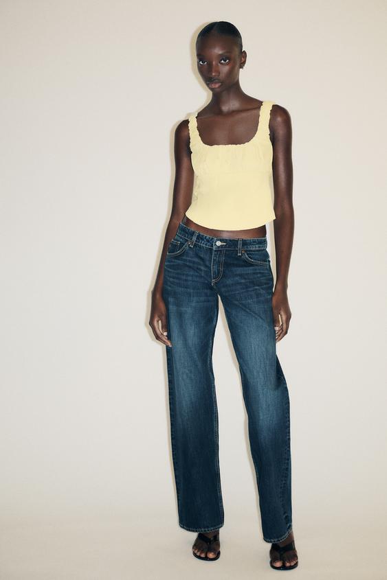 MIXED INTERLOCK POPLIN TOP