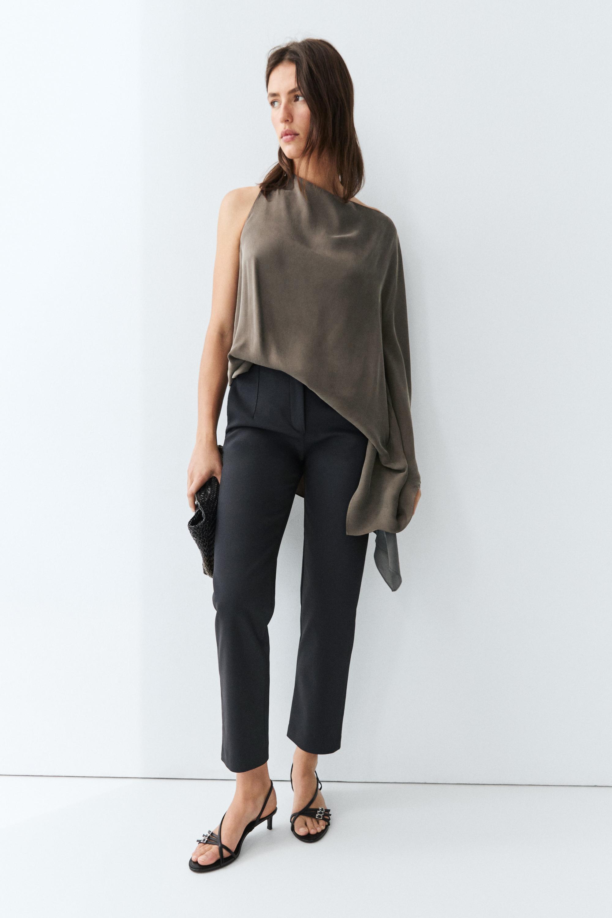 Technical cotton blend trousers