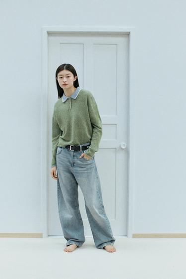 ДЖИНСЫ TRF SHIFTED SEAM С НИЗКОЙ ПОСАДКОЙ — ГОЛУБОЙ от Zara