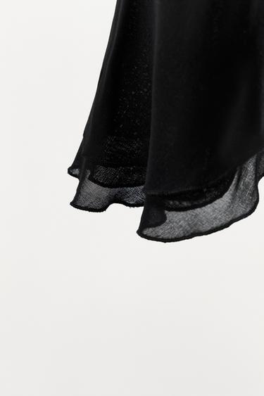 TOP À VOLANTS EN MATIÈRES VARIÉES - Noir de Zara - Image 2